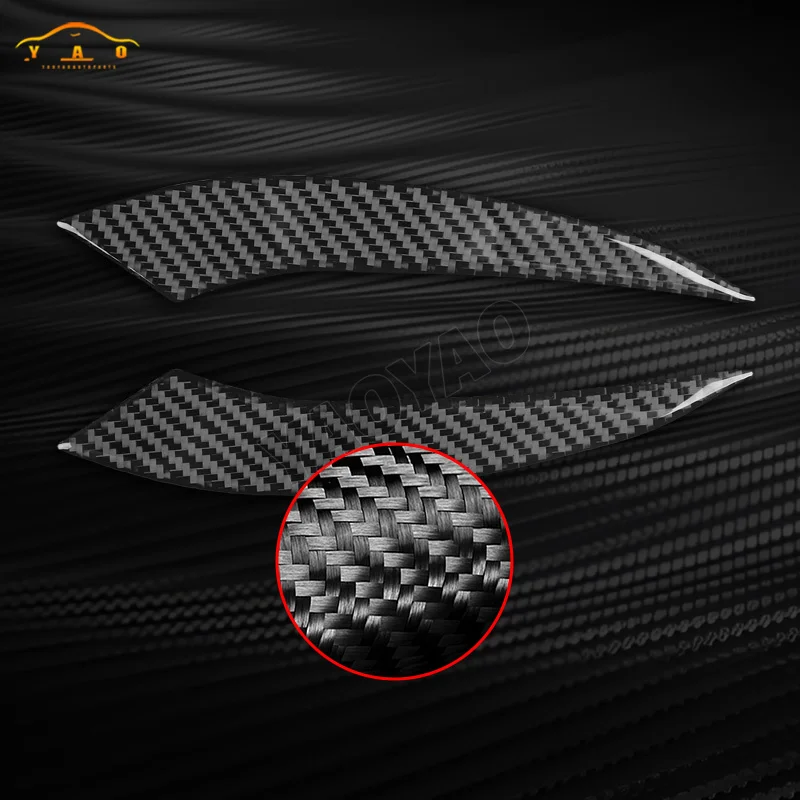 ألياف الكربون الحقيقية لإنفينيتي Q50 2014-2020 قطع غيار السيارات الجبهة الخلفية الذيل ضوء لوحة غطاء الزخرفية لاصقة تزيين