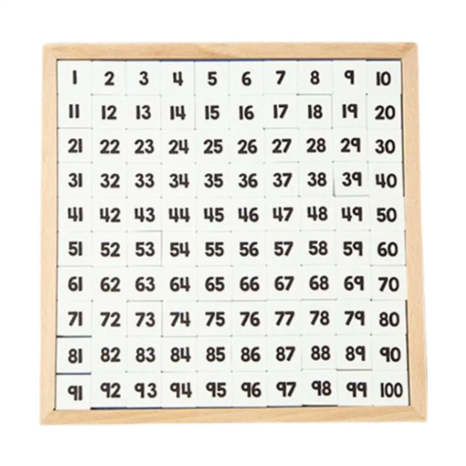 Kids Math Counting 1-100 Numbers 1 to 100 Consecutive Numbers Wooden Number Counting Tray for Children Ages 3 4 5 Years Old