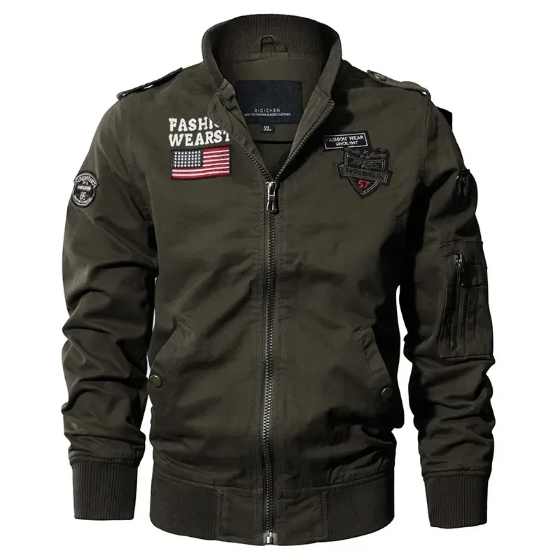LIBIELIY   New Spring Military Style Pilot Jacket Multi-pocket Men Tactical Flight Jacket Autumn US Air Force Motorcycle