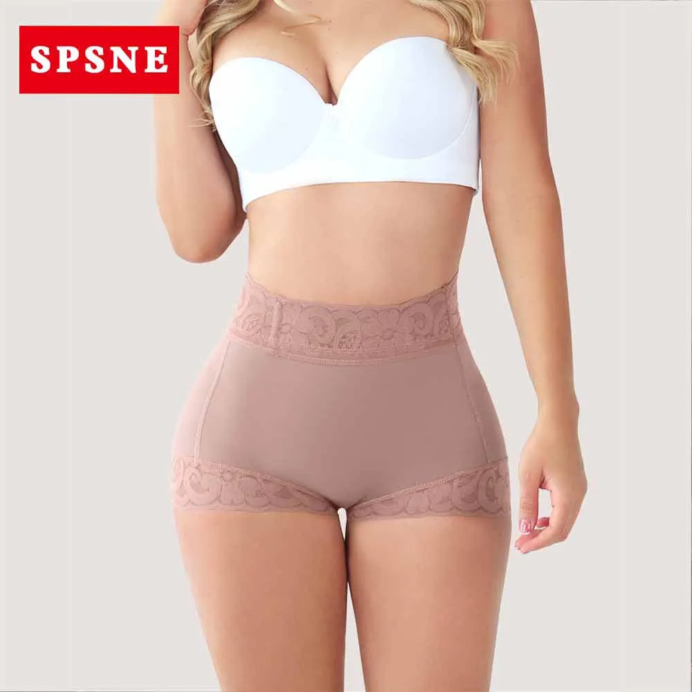 SPSNE LOVER Women's High Waist Flat Angle Shaper Pants Postpartum Buttocks Lifting Body Shaping Pants Slim Shorts Waist Trainer