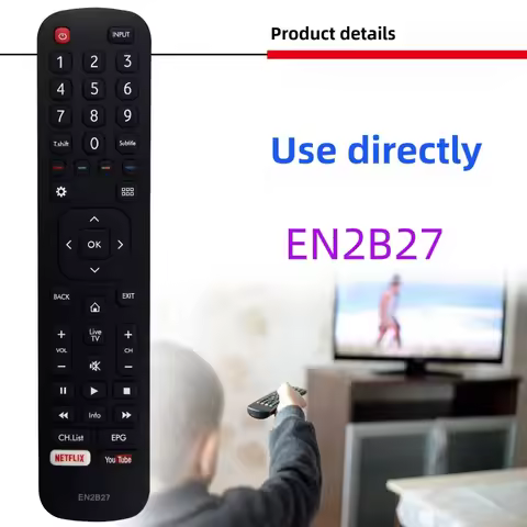 For Hisense EN2B27 Smart TV Black Universal Remote Control Replacement 32K3110W 40K3110PW 50K3110PW 40K321UW 50K321UW 55K321UW