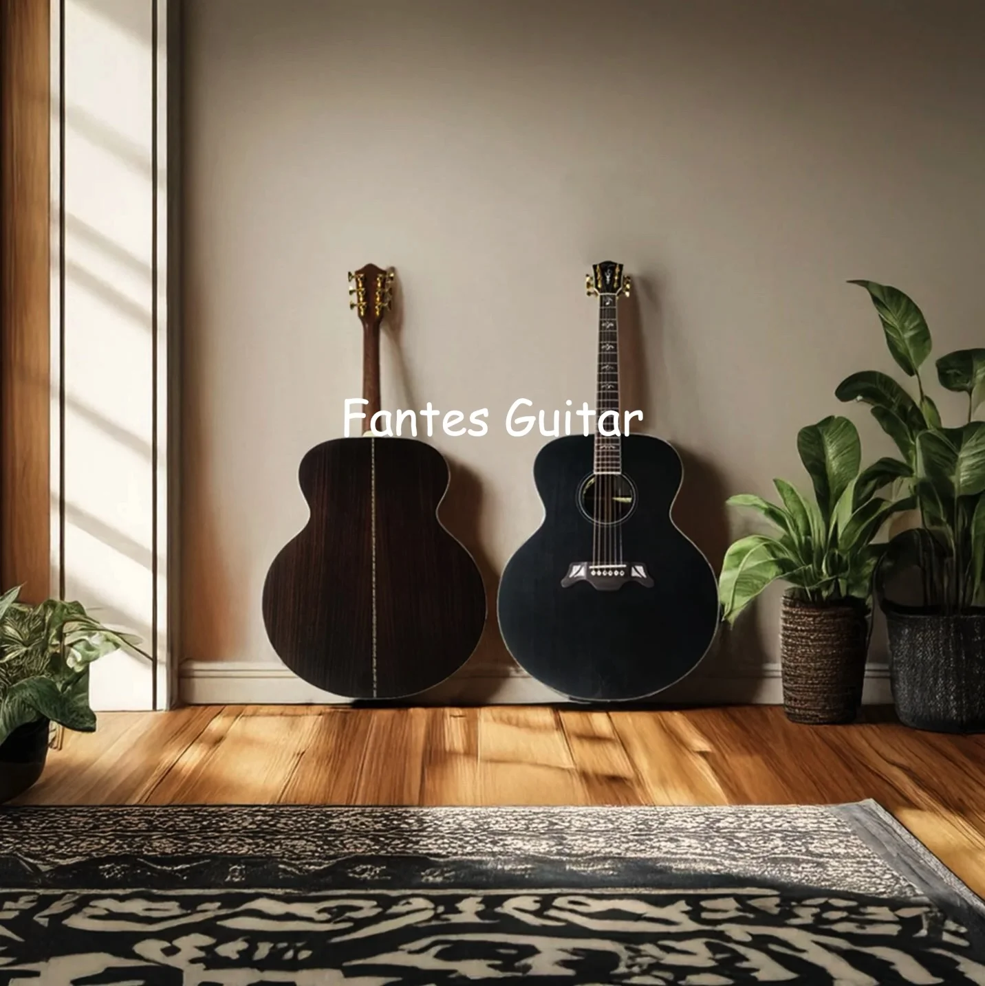 Custom jumbo solid back side acoustic guitar sj200 style, accept guitar OEM