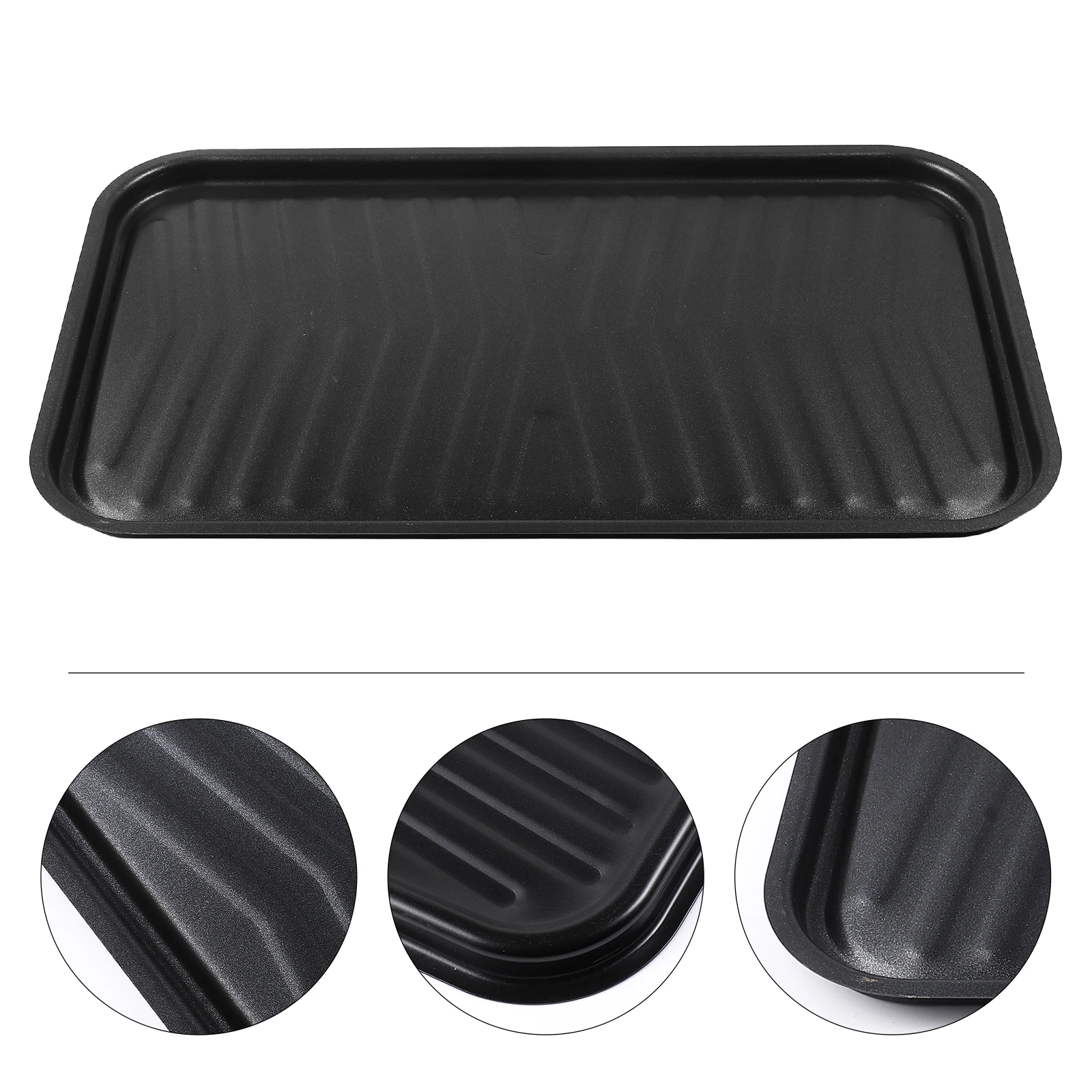 

Thickened Non-stick BBQ Grill Pan Large Capacity Smooth Surface Food Grade Easy Clean Lightweight Compact