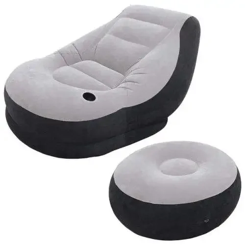 ultra inflatable indoor sofa  inflatable  lounge Chair with ottoman+ inflatable sofa