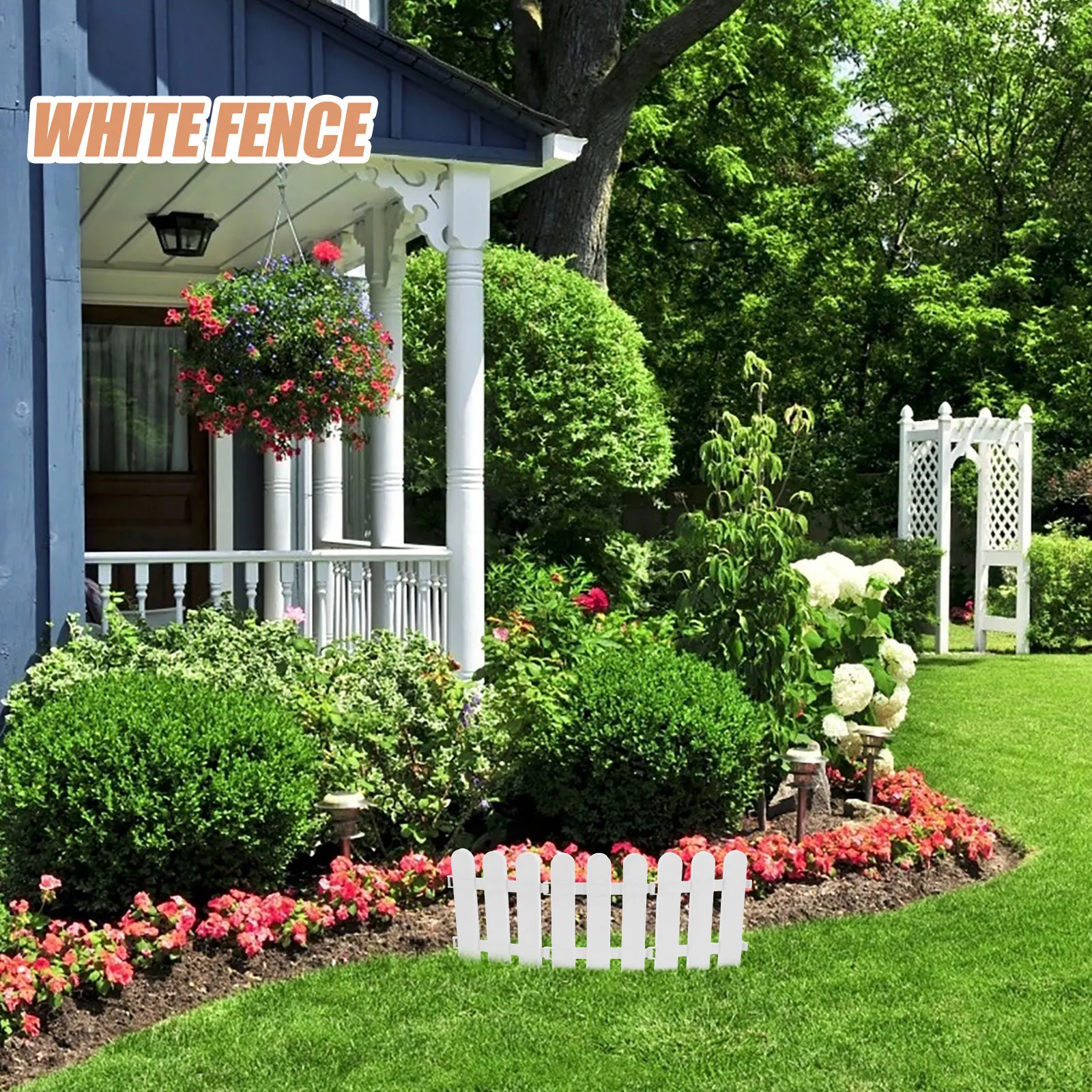 

10 Pack Decorative Garden Fence Plastic Path Edging for Yard Flower Beds Outdoor Home Landscape Ornament Picket Style