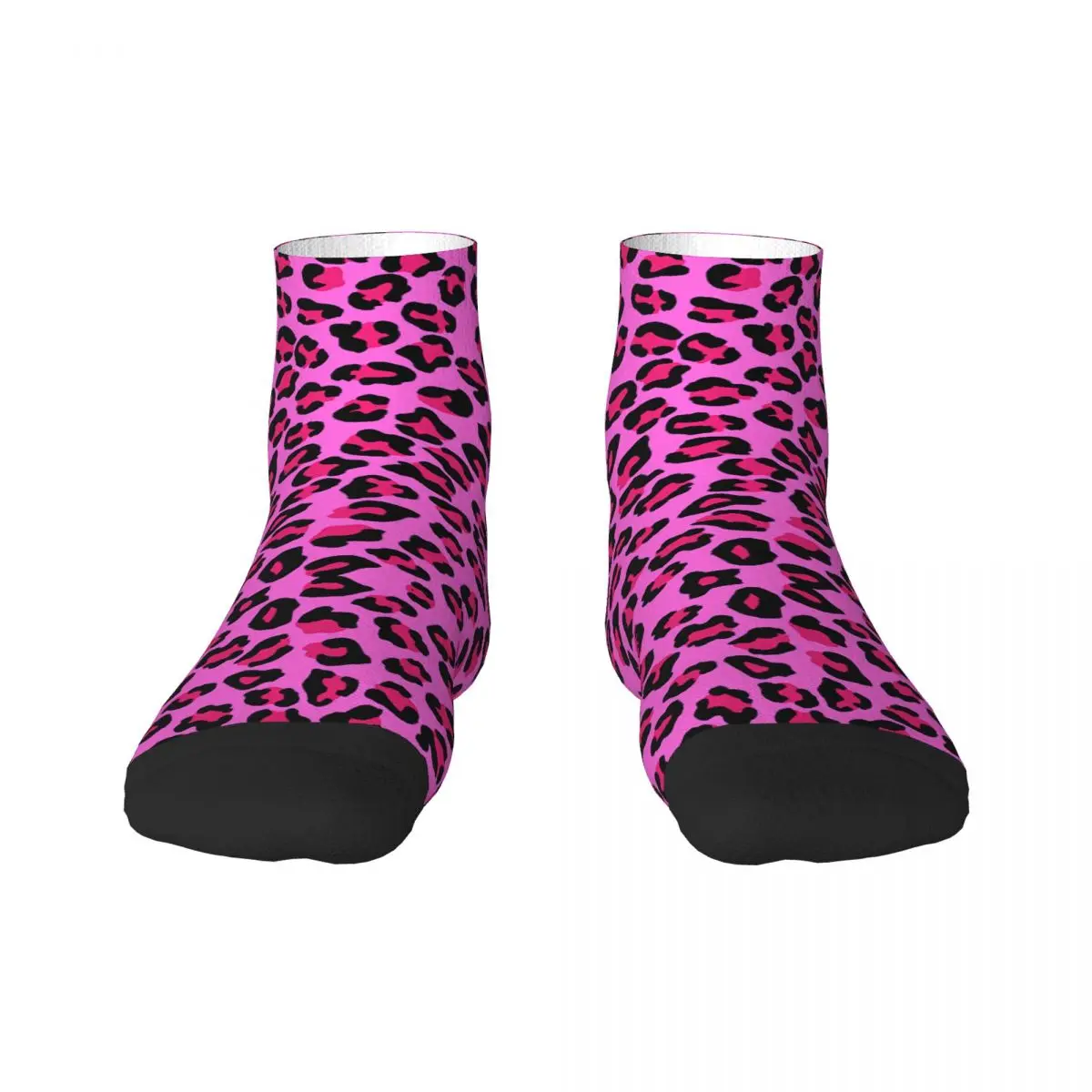 Custom Fashion Men's Leopard Cheetah Seamless Pattern Dress Socks Warm Breathbale 3D Printed Animal Skin Print Spots Crew Socks