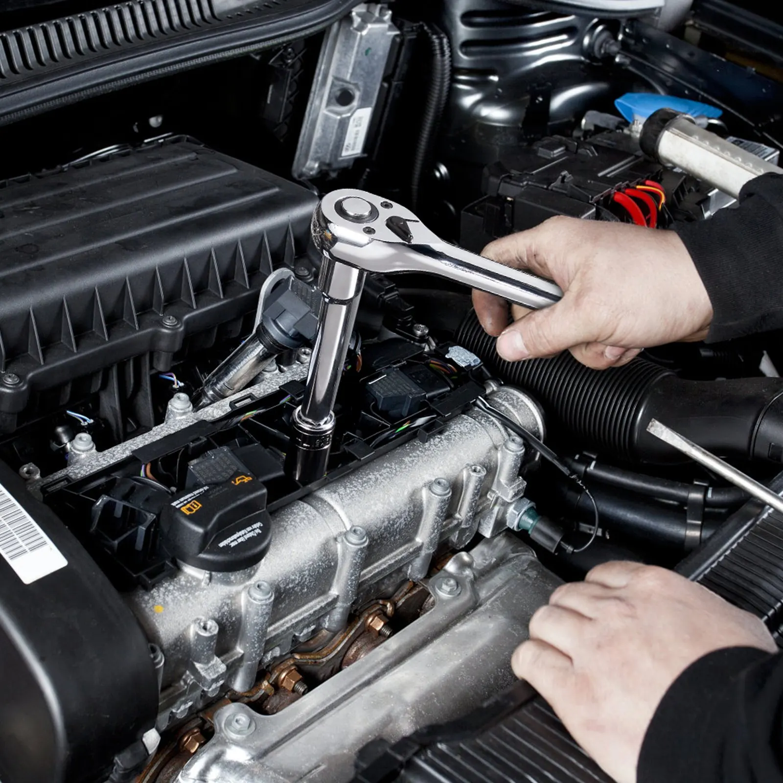 VEVOR Mechanics Tool Set and Socket Set, 1/4" 3/8" 1/2" Drive Deep and Standard Sockets Combination Wrench, Hex Wrenches Storage