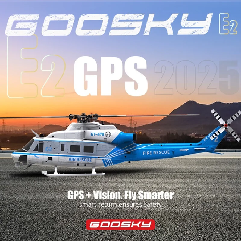 In Stock GOOSKY E2 GPS Smart RC Helicopter UH-1Y Scale Air Rescue Model With Vision Smart Return For Adult RC Aviation Hobbyists