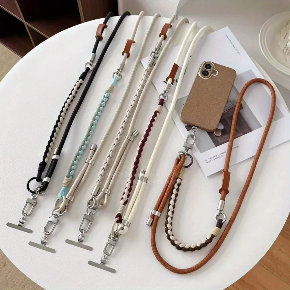 

Mobile phone lanyard three-purpose pendant adjustable anti-theft rope chain metal gasket messenger bag neck wrist