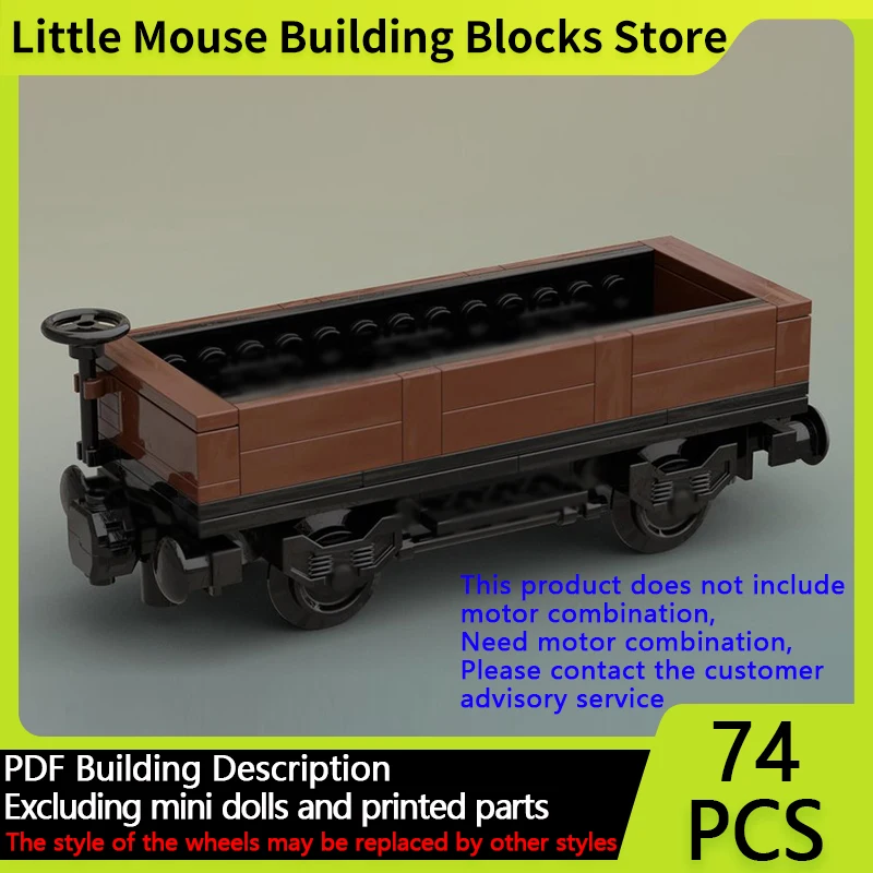 

City Car Model MOC Building Bricks Two-Axle Open Cargo Wagon Modular Technology Gifts Holiday Assemble Children Toys Suit