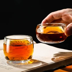 80ml Tea Cup Tall and Short 2 Types Crystal Glass Pure Natural Glass Thickened Wine Cup Transparent Gifts for Friends Water Cups