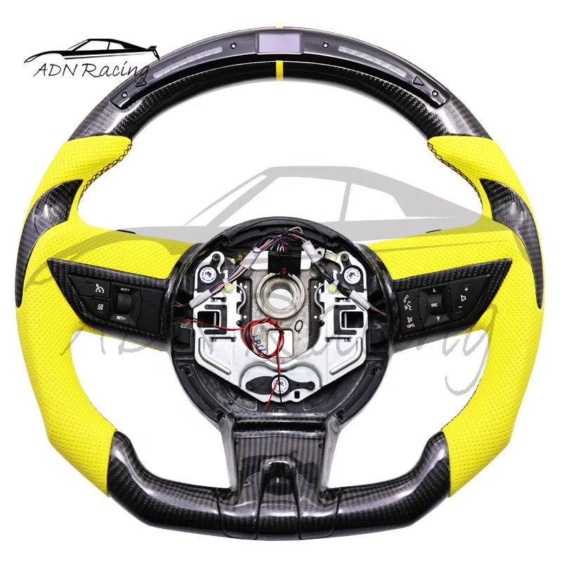 

For Chevy CAMARO Custom Carbon Fiber Steering Wheel 2010-2012 With LED Shift Lights