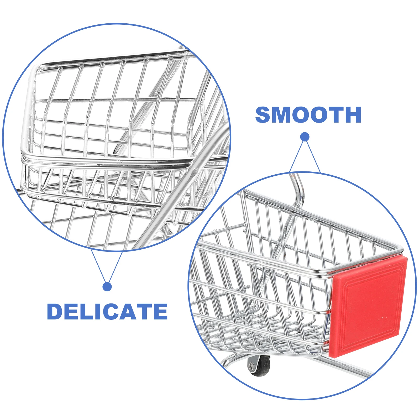 

Mini Shopping Cart Supermarket Handcart Small Play Toy Basket Wrought Iron