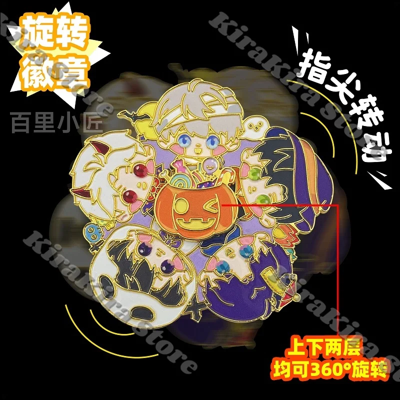 

Anime Brooch Caleb Metal Rotary Badge Sylus Love and Deepspace Zayne Hallowmas Breastpin Emblem Gifts Cute Birthday Present