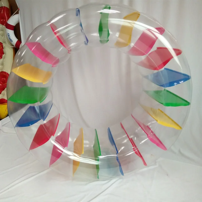 PVC Sommer Kinder Bunte Riesige Wasser Aufblasbare Float Rad Roller Float Roll Ball Schwimmbad Gras Strand Sport Spiele Spielzeug