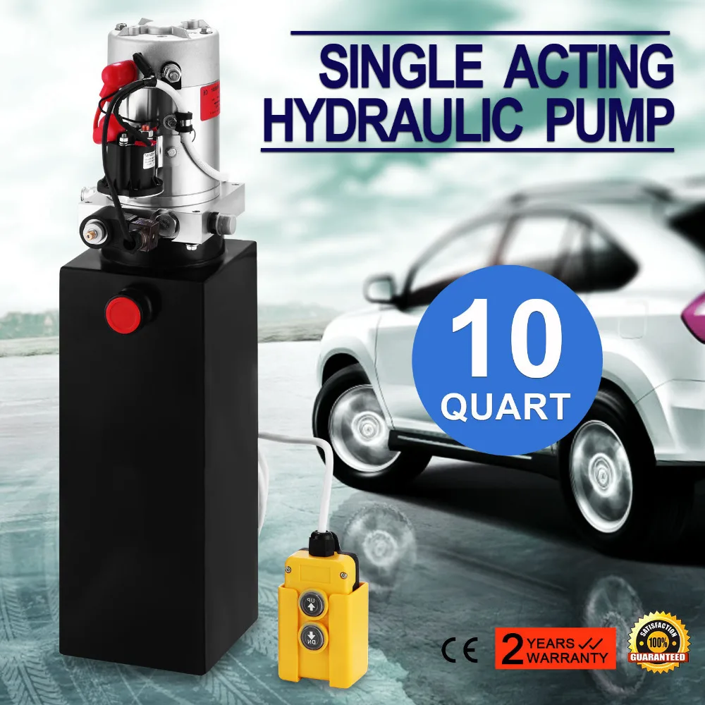

12vd Hydraulic Pump Iron Box Single-Acting Hydraulic Pump Equipment 10 Quart Metal Hydraulic Power Unit