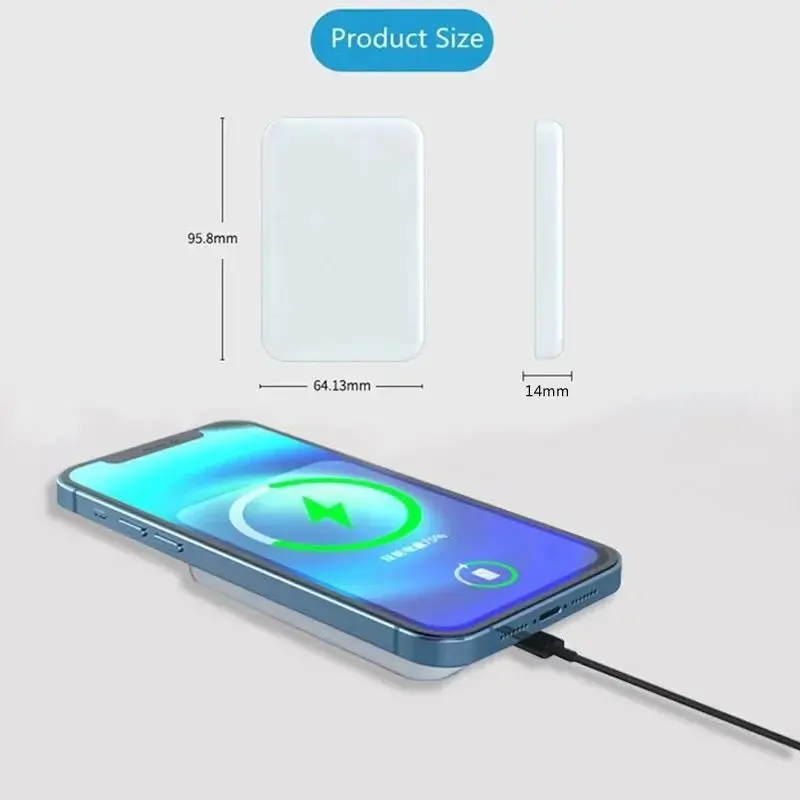 5000 mAh Mini Magnetische Draadloze Power Bank draagbare oplader Snel opladen Dunne externe batterij voor iPhone 15 14 Samsung Xiaomi