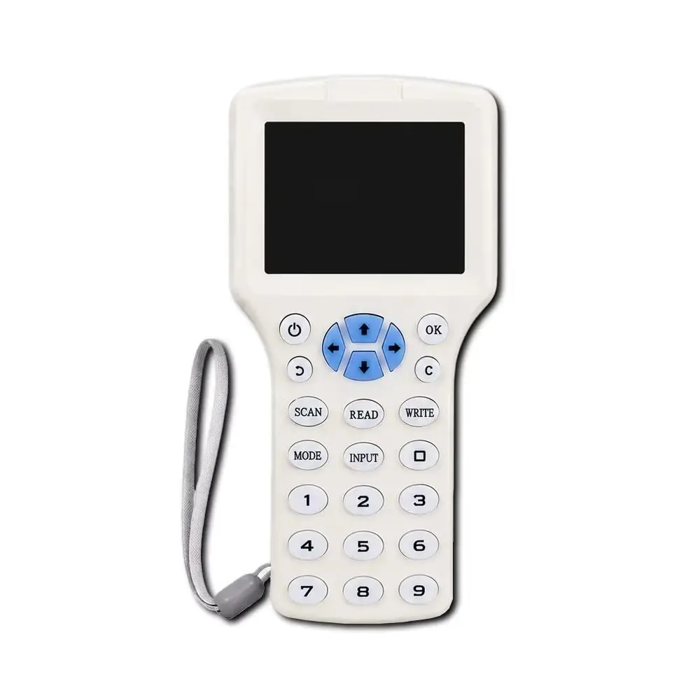 10 Frequency RFID NFC Duplicator 125KHz 13.56MHz Encrypted Key Fob Tag Replicator USB Programmer LCD Screen