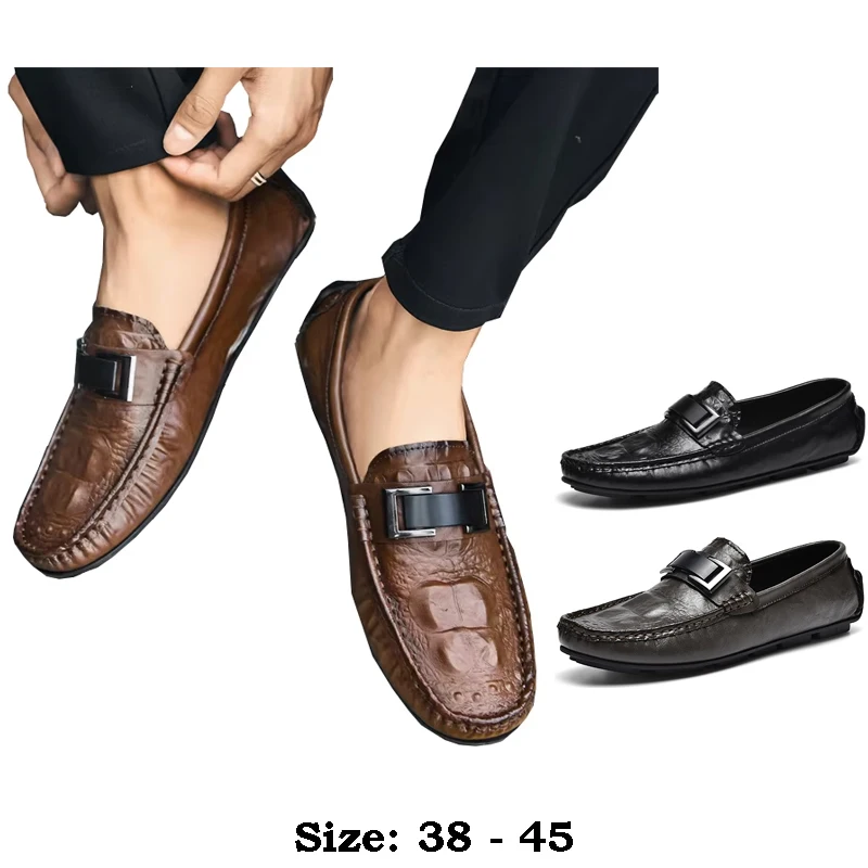 

high quality genuine leather casual boat shoes for men low cut comfortable 2025 autumn winter walking formal shoe grey brown