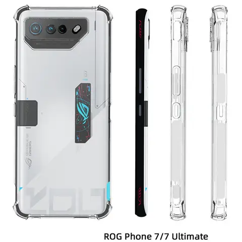 Para asus rog telefone 7 caso claro airbag silicone tpu capa traseira macia para asus rog telefone 7 final rog7 caso de telefone à prova de choque