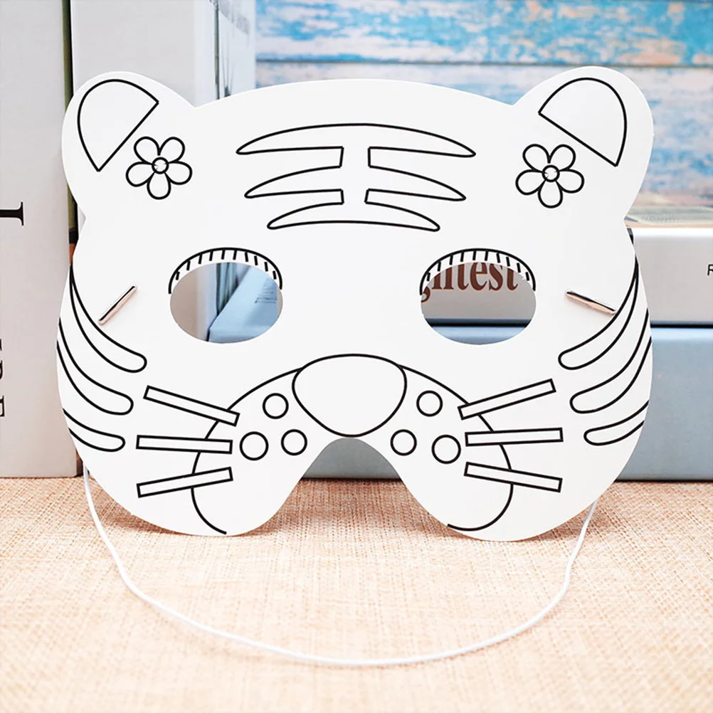 

10pcs Blank Mask For Kids Diy Coloring Art Craft Paper Animal Face Mask Creative Drawing Party Decoration Craft