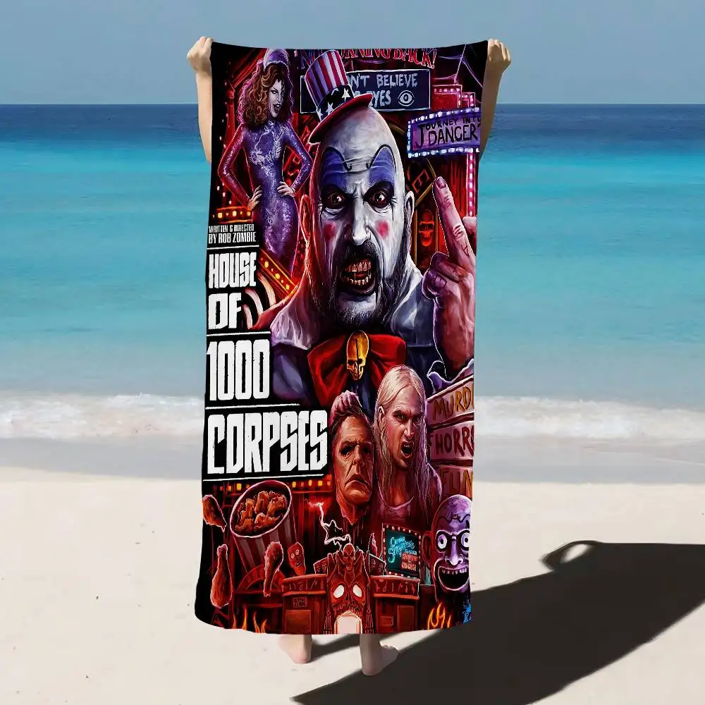 Classic Horror Movie H-House Of 1000 C-Corpses Microfiber Printed Beach Towel Mountain Climbing Yoga Beach Swimming Soft Towel