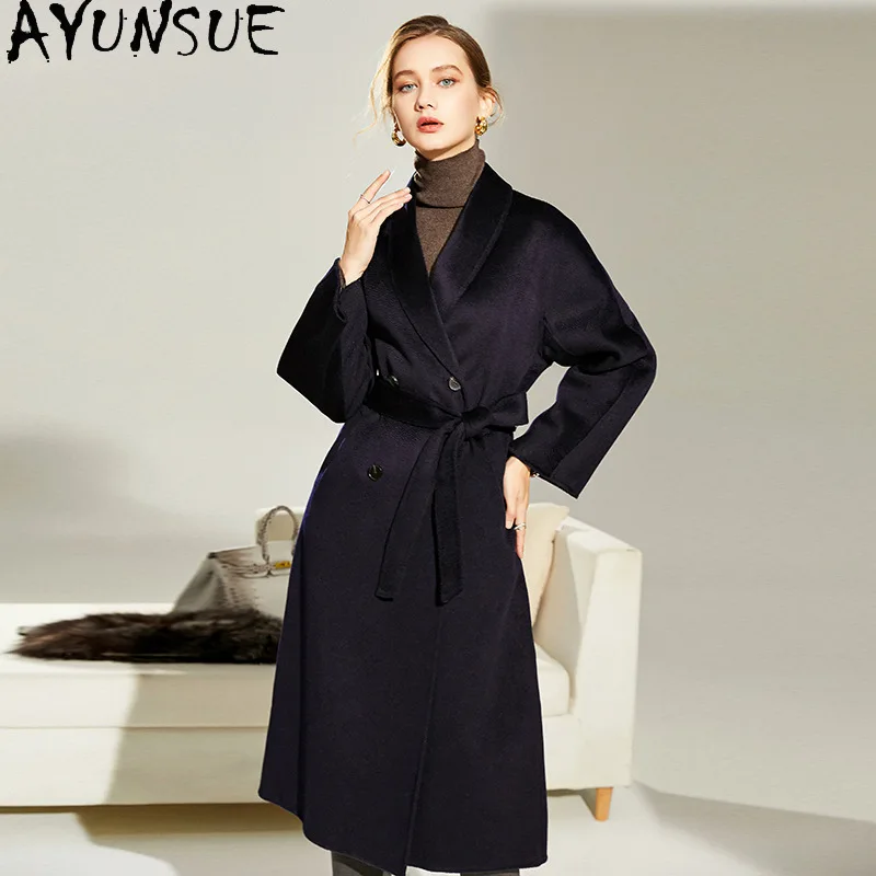 AYUNSUE Double-sided Cashmere Coat Woman Stylish Autumn Winter Jackets for Woman Commuting Jacket Woman Clothes Roupas Feminina