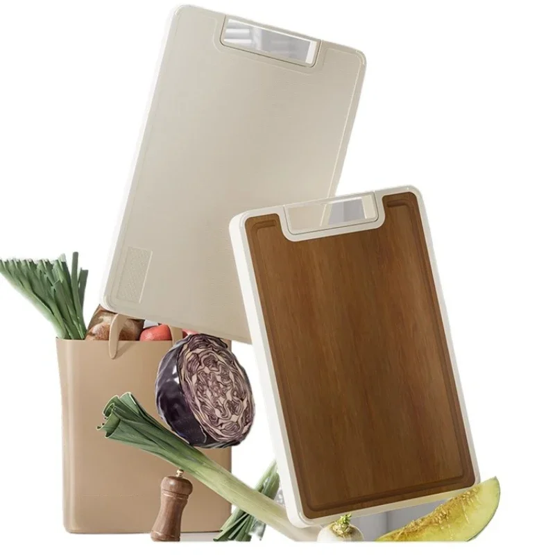 Double-sided cutting board, household vertical chopping board, solid wood cutting board