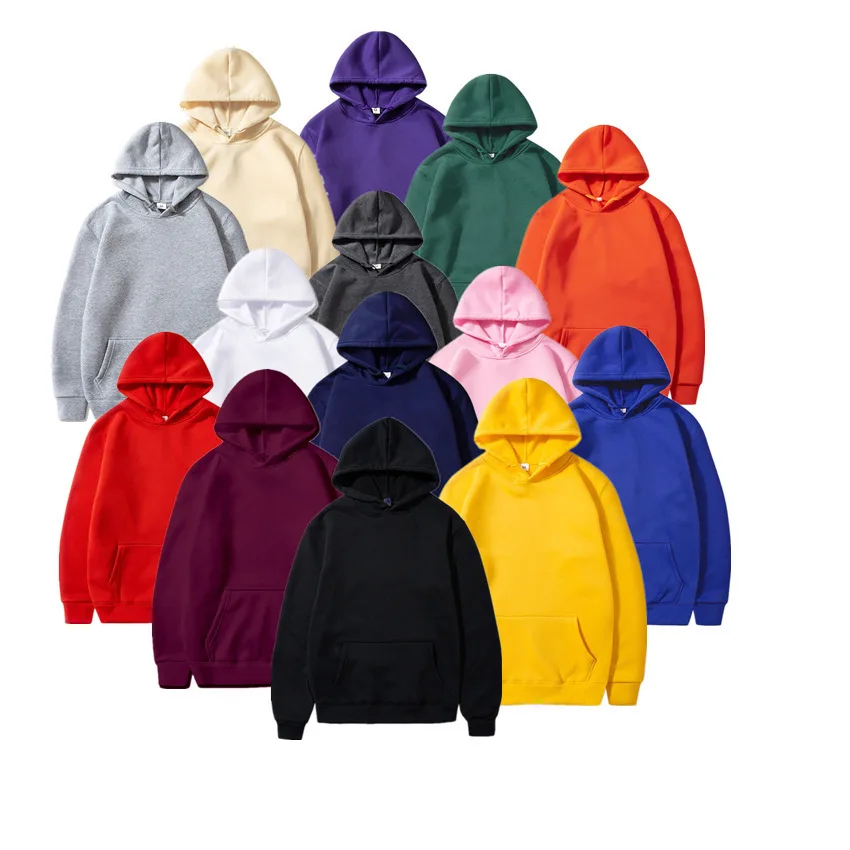 New Fashion Loose Hoodies For Women Spring and Autumn Casual Hooded Sweatshirt Women \'s Simple Tops Solid Color Thick Clothings