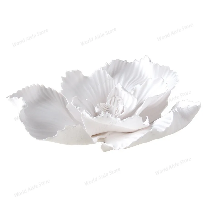 Simple style abstract handmade ceramic petal art ornament model room sales office living room study soft decoration