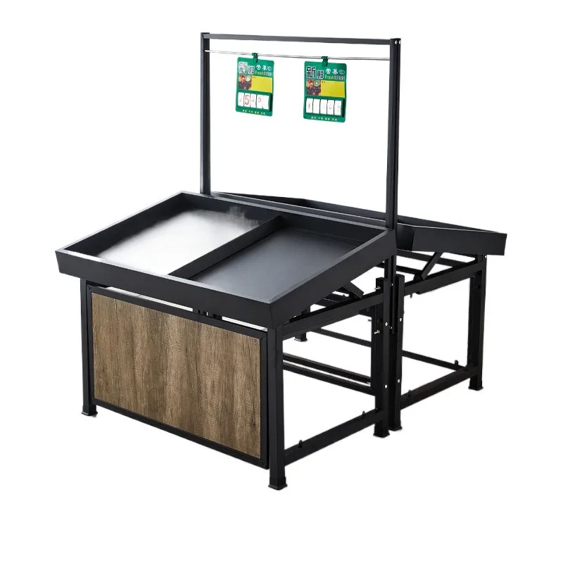 

Supermarket double single-layer fruit store shelf, fresh vegetable display shelf, Nakajima shelf, lifting shelf