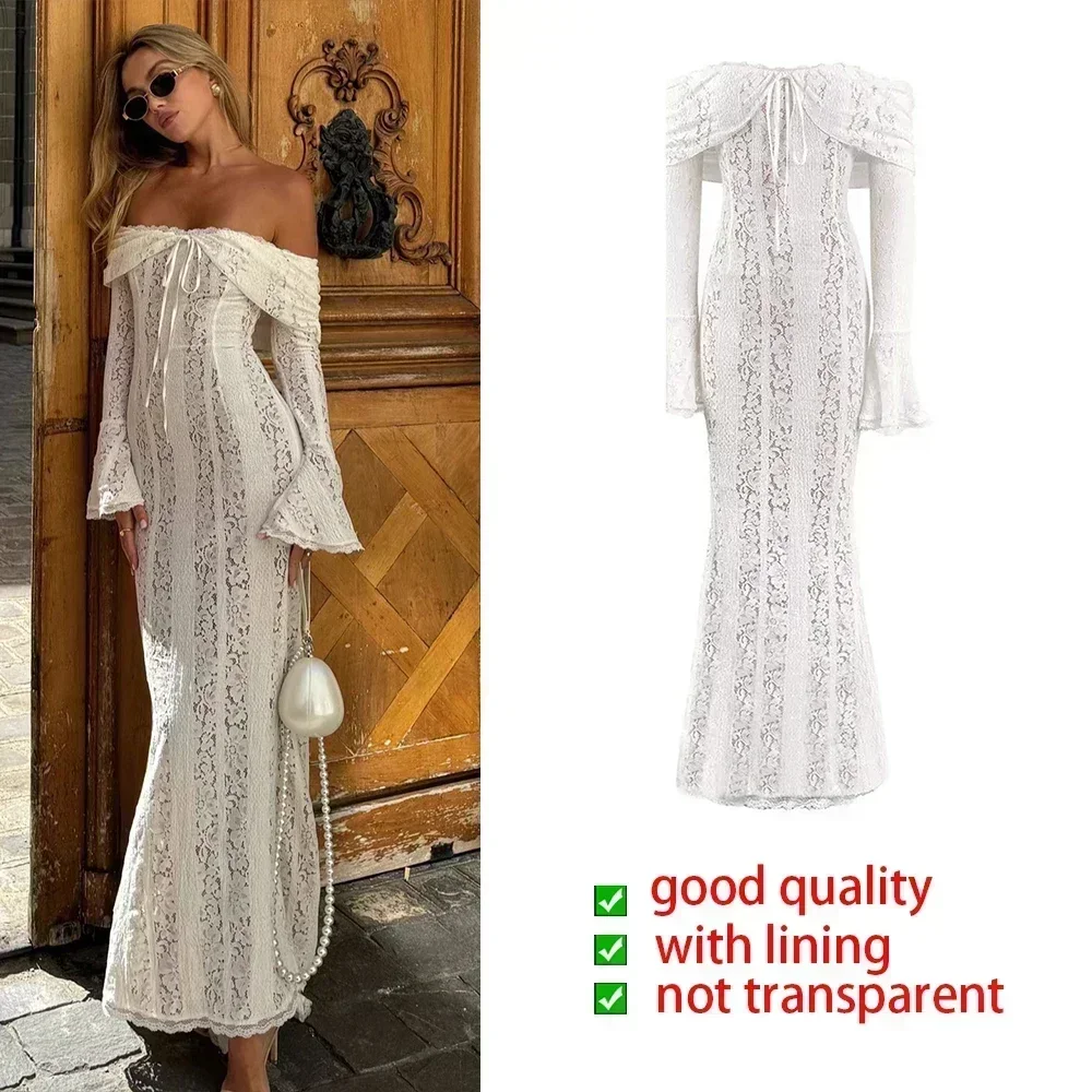 Suninheart Witte Avondjurken voor Evenementen Rode Lange Mouw Kant Elegante Feestjurken 2025 Dames Luxe Bruiloft Gala Jurk
