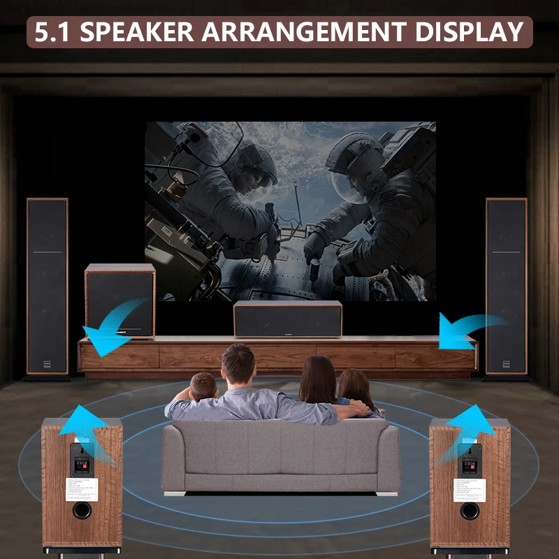 5.1 Tower Home Theater System Surround Sound Floor-standing Wooden Home Theatre System