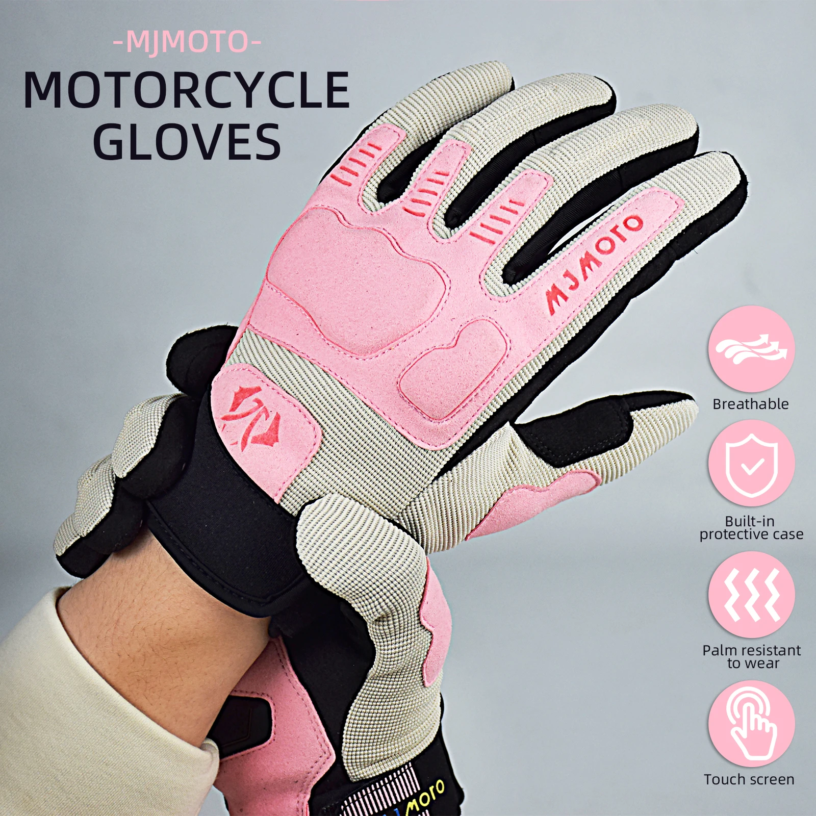 

Women's Motorcycle Gloves Summer Breathable Pink Purple Riding Cycling Moto Gloves Cycling Protective Anti-slip Gloves Female