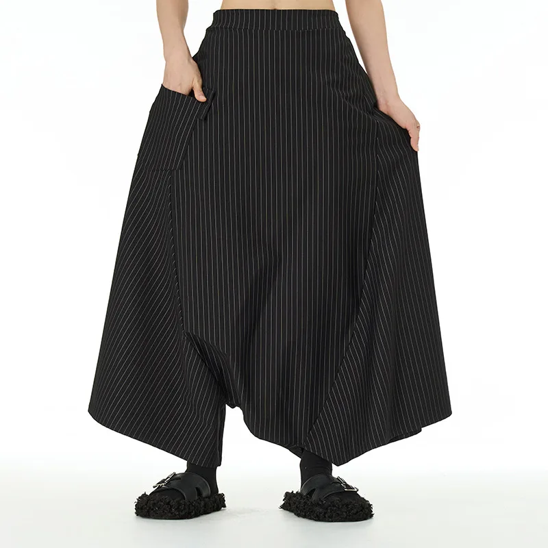 

2023 autumn and winter new hip hop crotch pants personality women's loose thin original casual wide leg pants 5206