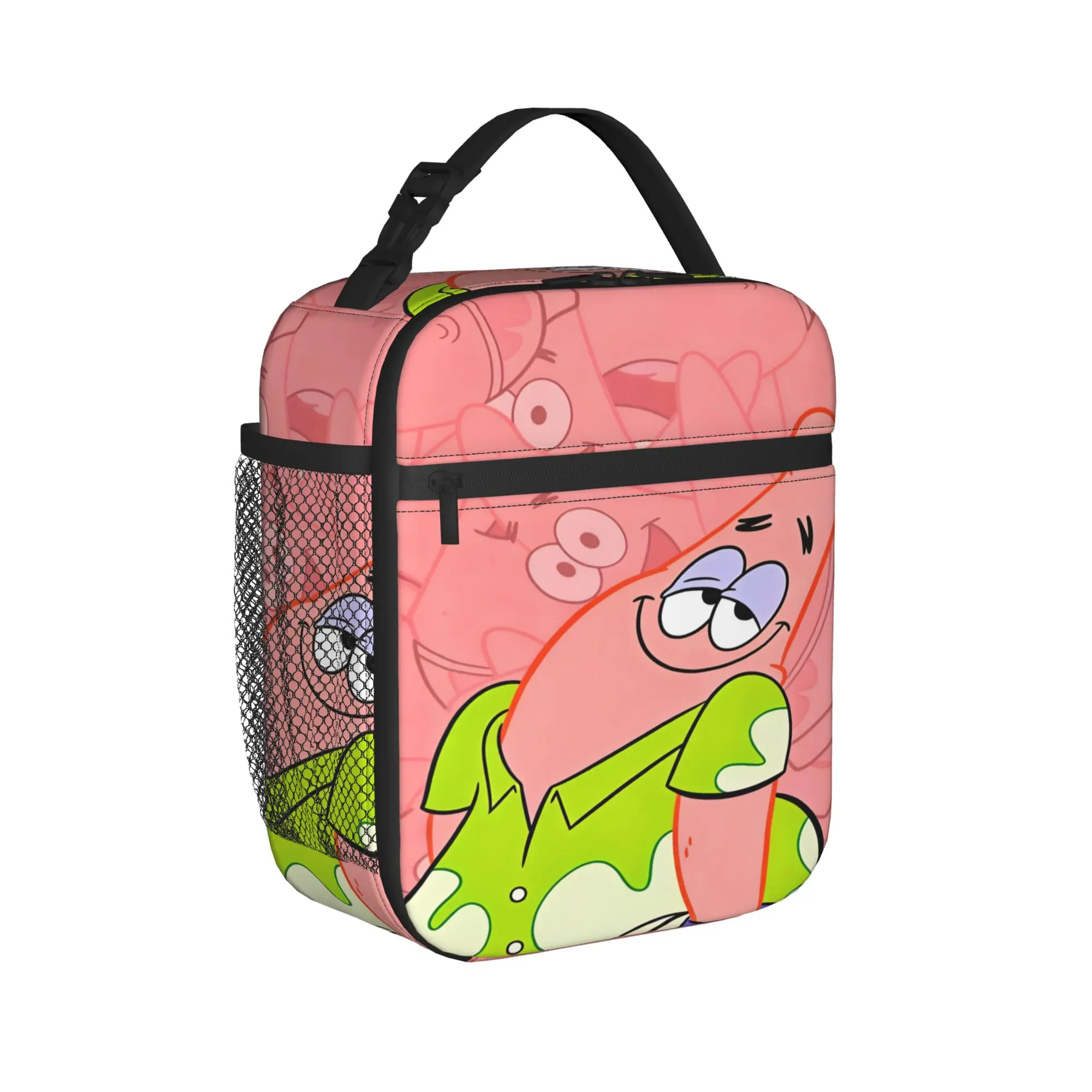 Anime  Spongebobs Lunch Bag  Portable Insulated Lunch Box Unisex Travel Print Cooler Bag Casual Oxford Tote Food Bags