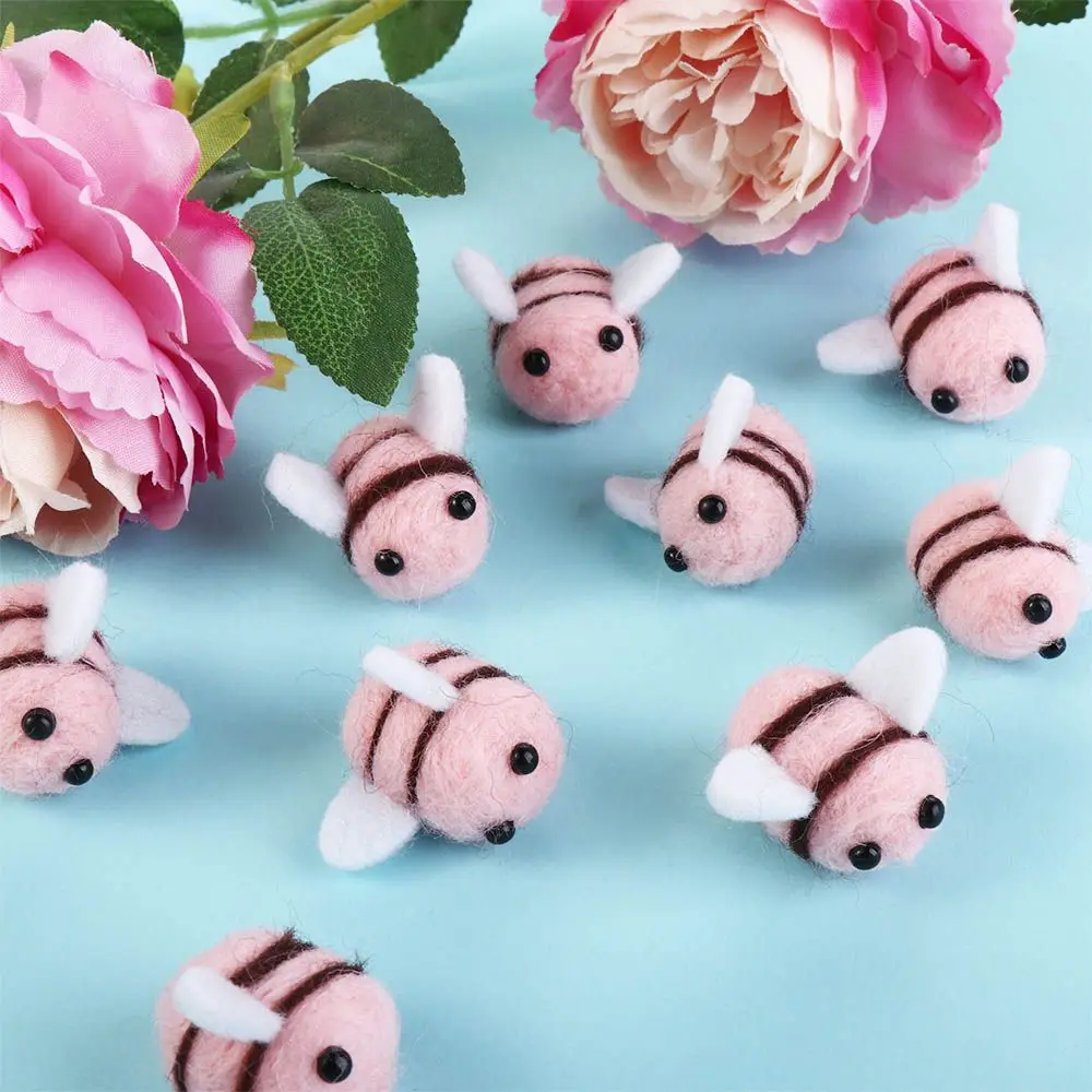 Decoration DIY Baby Shower Nursery Cute Wool Felt Bumble Bees Ornament  Balls  Craft