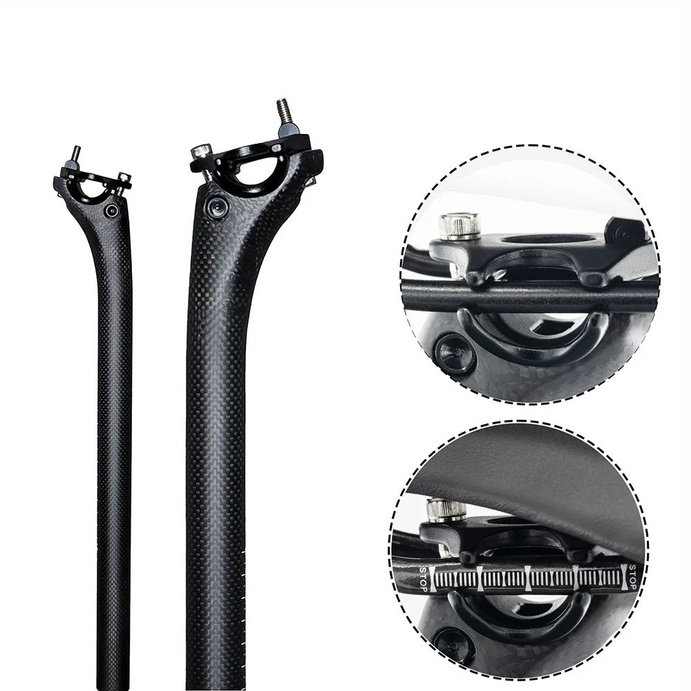 MTB Carbon Fiber Seat Post, Road Bike Seatpost, 31, 27.2, 31.6 Offset, 20mm