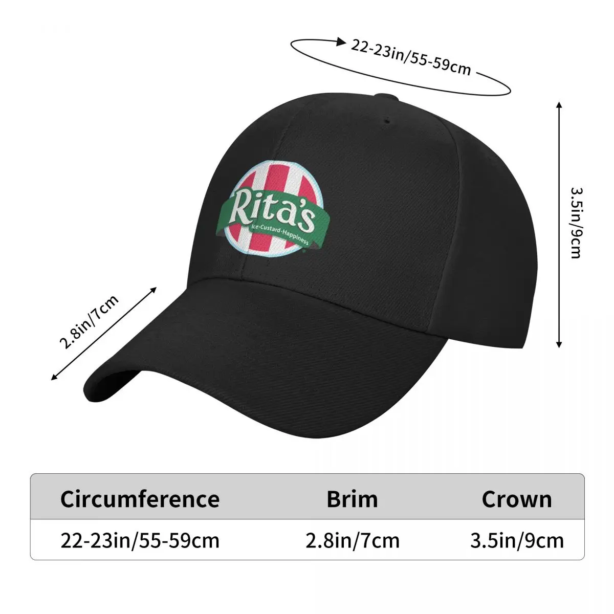 Rita's Italian Ice Cafe Baseball Cap Luxury Brand Golf Hats For Men Women's