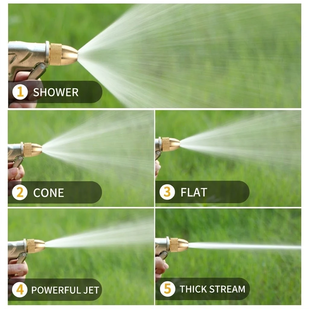High Pressure Water Spray Gun Metal Brass Nozzle Garden Hose Pipe Lawn Car Wash Sprayer Sprinkler Car Wash Tool Water Guns