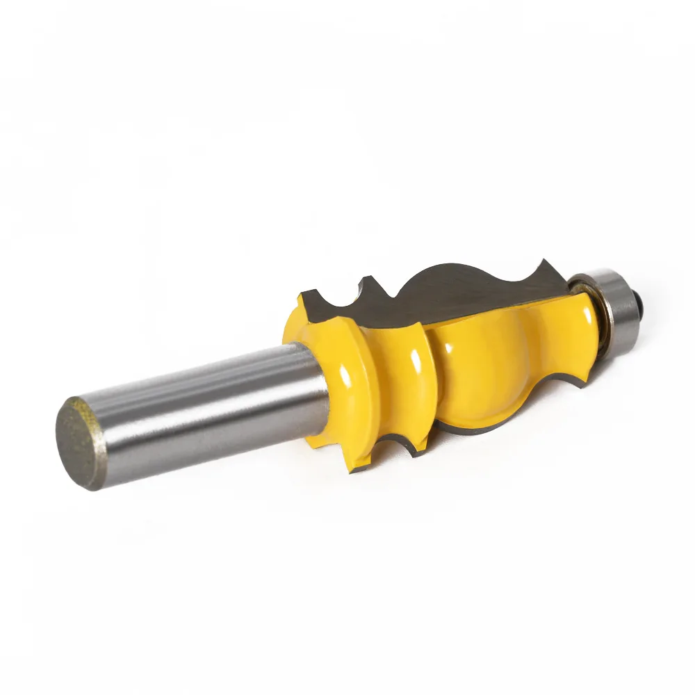 JRDS 1/2 Shank Fish Tail Handrail Bit, Wood Trimming Cutter, Wood Milling Cutter, Carving Bit, Profile Bit, Yellow Coating