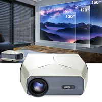 AUN A004 Pro Android Projector Full HD 1080P 4K Movie Decode Home Cinema LED Portable VideoProjector 3D MINI Theater Smart TV