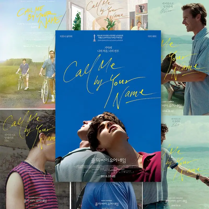 

5pcs/Set Please Call Me by Your Name/CMBYN Movie Posters Dormitory Wall Stickers Room Layout Free Shipping Oliver/Elio