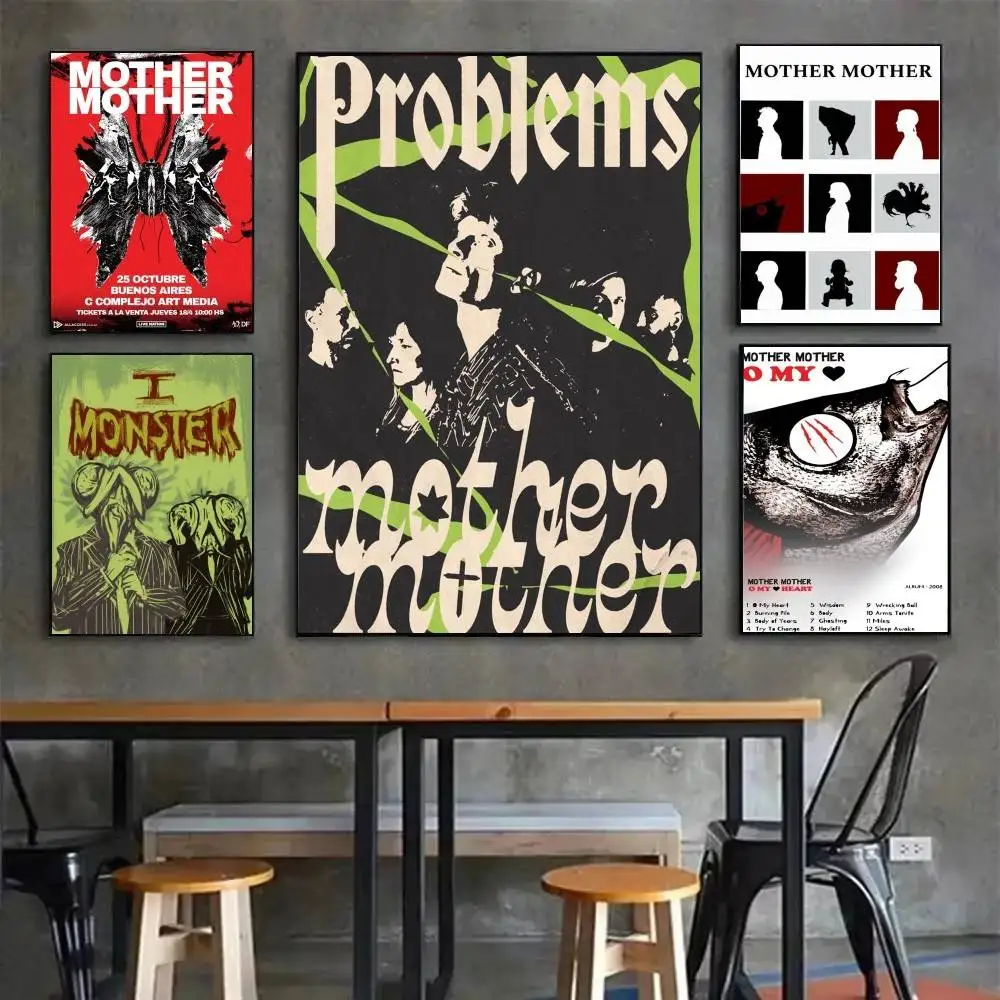 Popular Band M-mother M-mother Poster Self-adhesive Art Waterproof Paper Sticker Coffee House Bar Room Wall Decor