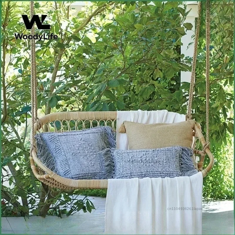 Hanging Basket Rattan Chair Double Indoor Hammock Swing Home Use Homestay Living Room Rocking Chair