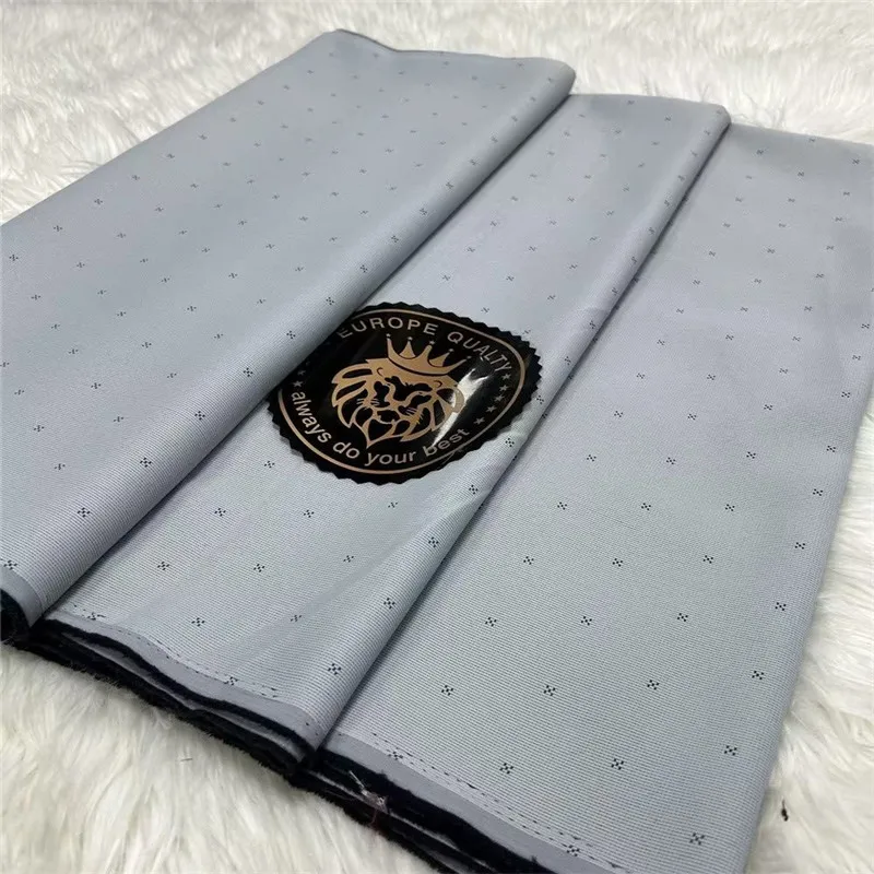 High Quality Atiku Fabric 5 Yards African Senator Wear Men Suit Material Nigerian Cashmere Wool TR Cloth 100% Cotton 1556