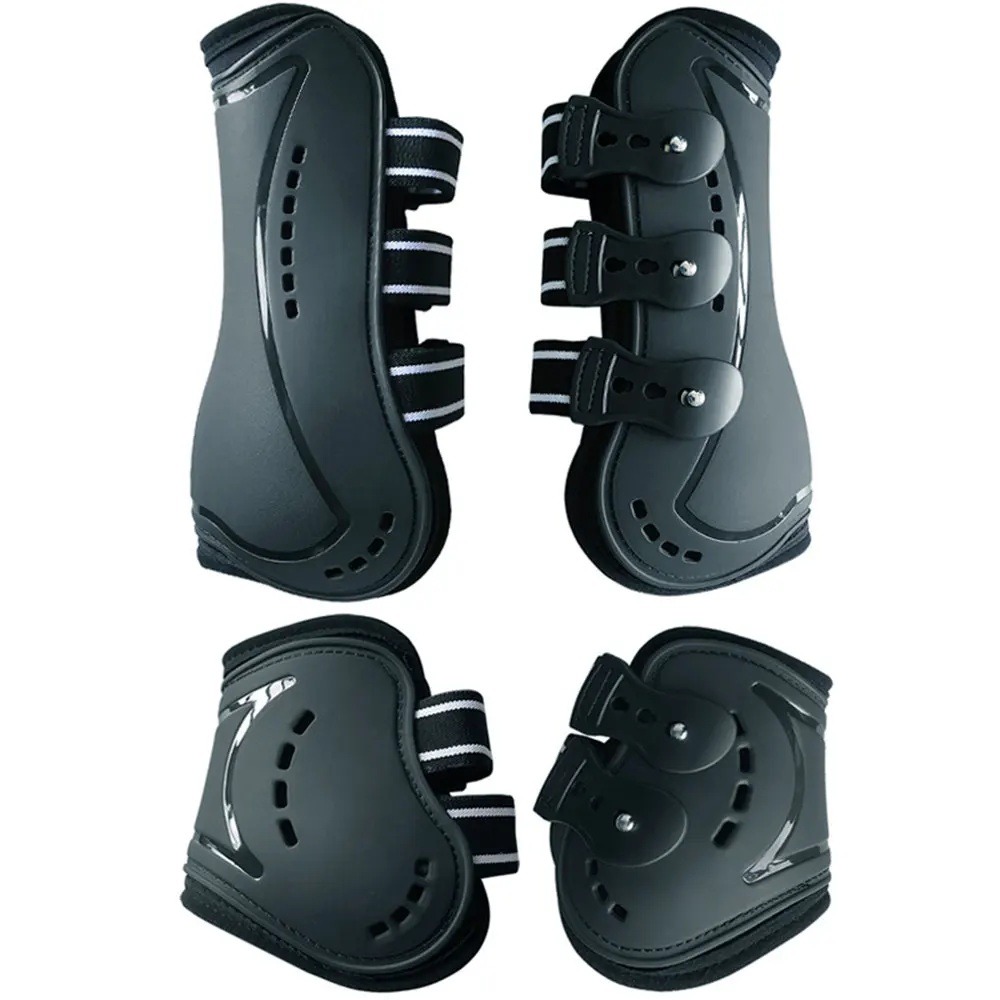 New 4 Pcs Adjustable Horse Boot Equestrian Jumping Legs Protection Gears Protection Boots Lightweight Horses Hock Brace