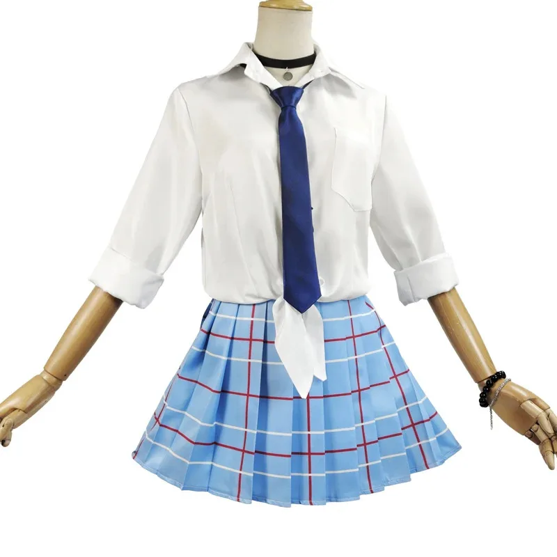 

Anime My Dress-Up Darling Cosplay Costumes Kitagawa Marin JK Dress Student School Uniform Halloween Girl Wig Shoes Bracelet Set