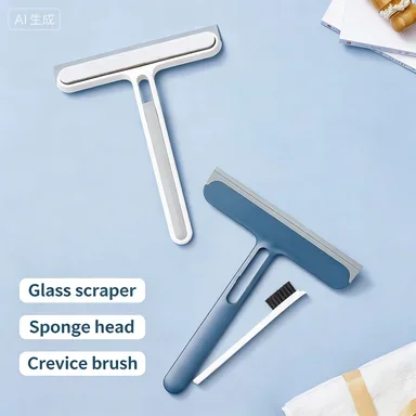 Three in one glass cleaning brush, double-sided wiper, screen window brush, glass wiping, window gap sponge brush, doors windows