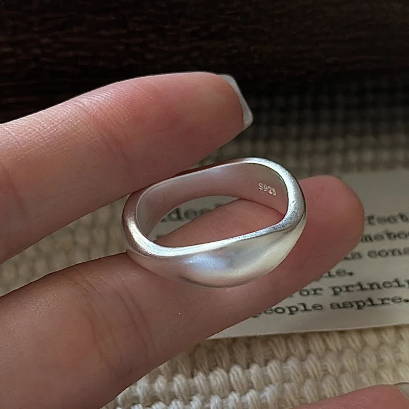 925 Sterling Silver Rings for Women Men Couple Minimalist Handmade Sparckling Narrow Ring Party Jewelry Gift Prevent Allergy